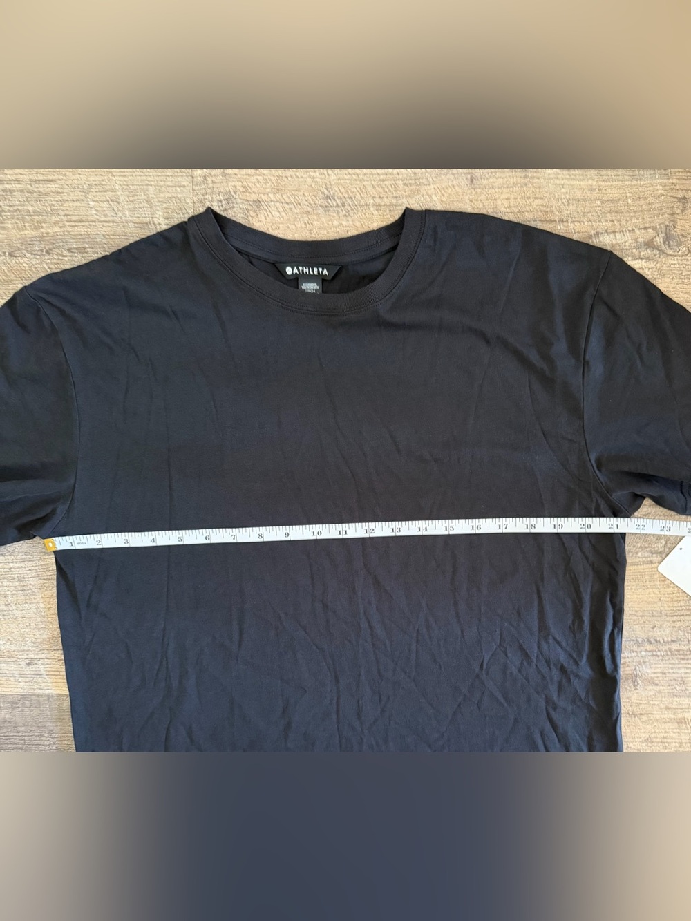 Athleta Size Medium True Cotton Tee •Black 100% Cotton Wardrobe Basic - Picture 6 of 11